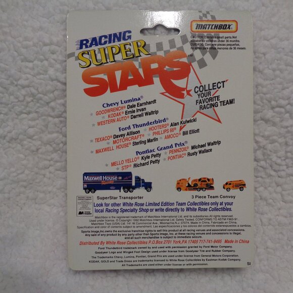 Davey Allison #28 Havoline Matchbox Super Stars 1/64 Diecast Nascar Car - Picture 9 of 9